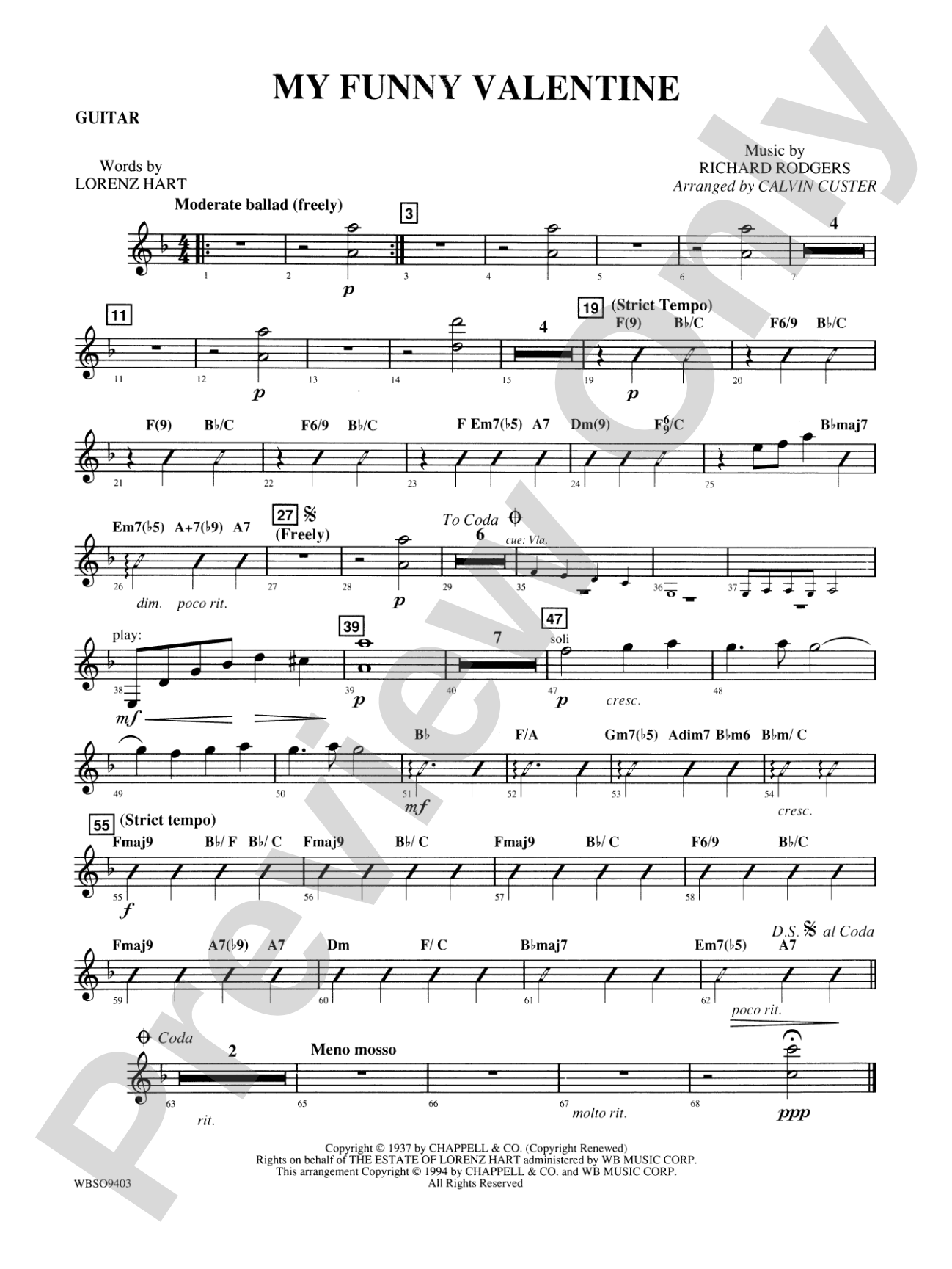 My Funny Valentine: Guitar