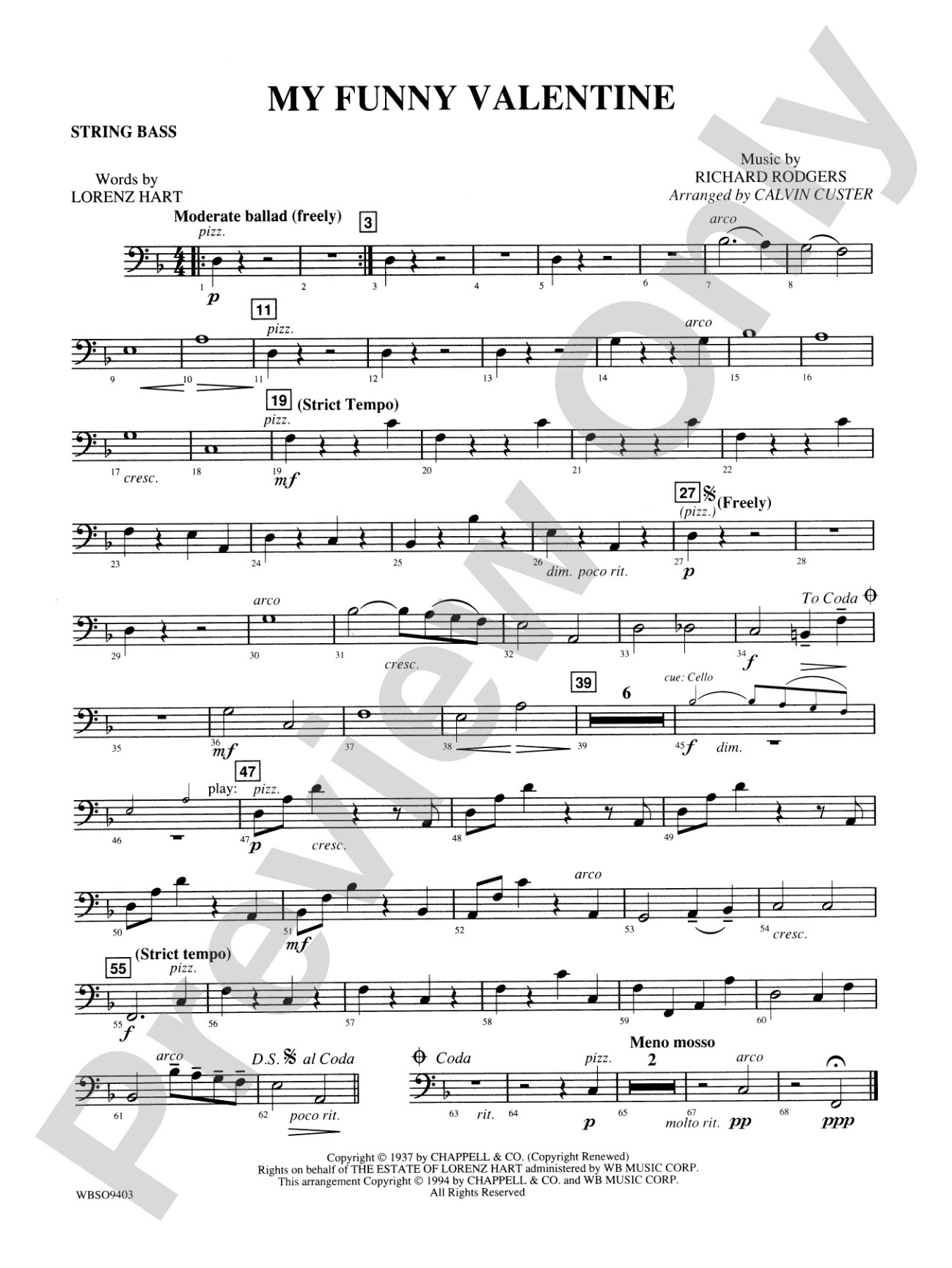My Funny Valentine: String Bass