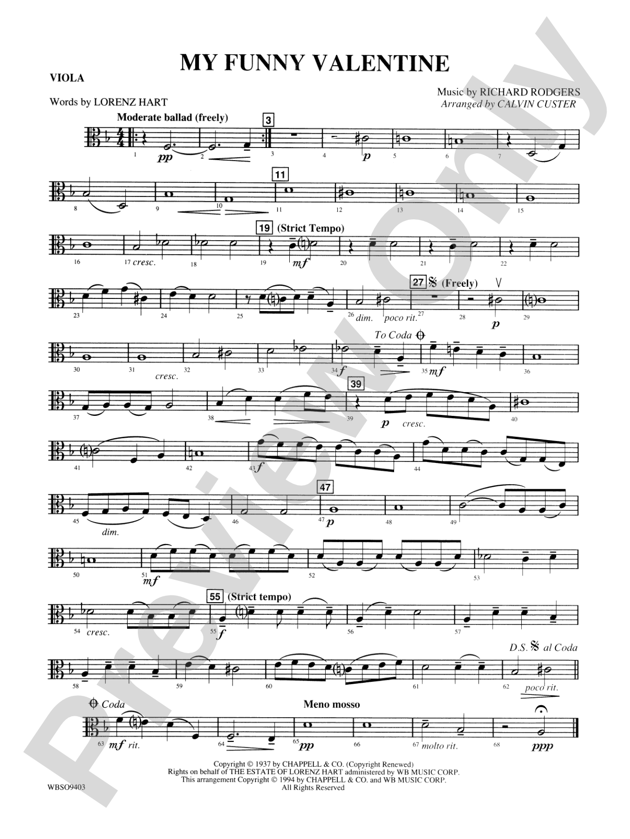 My Funny Valentine: Viola