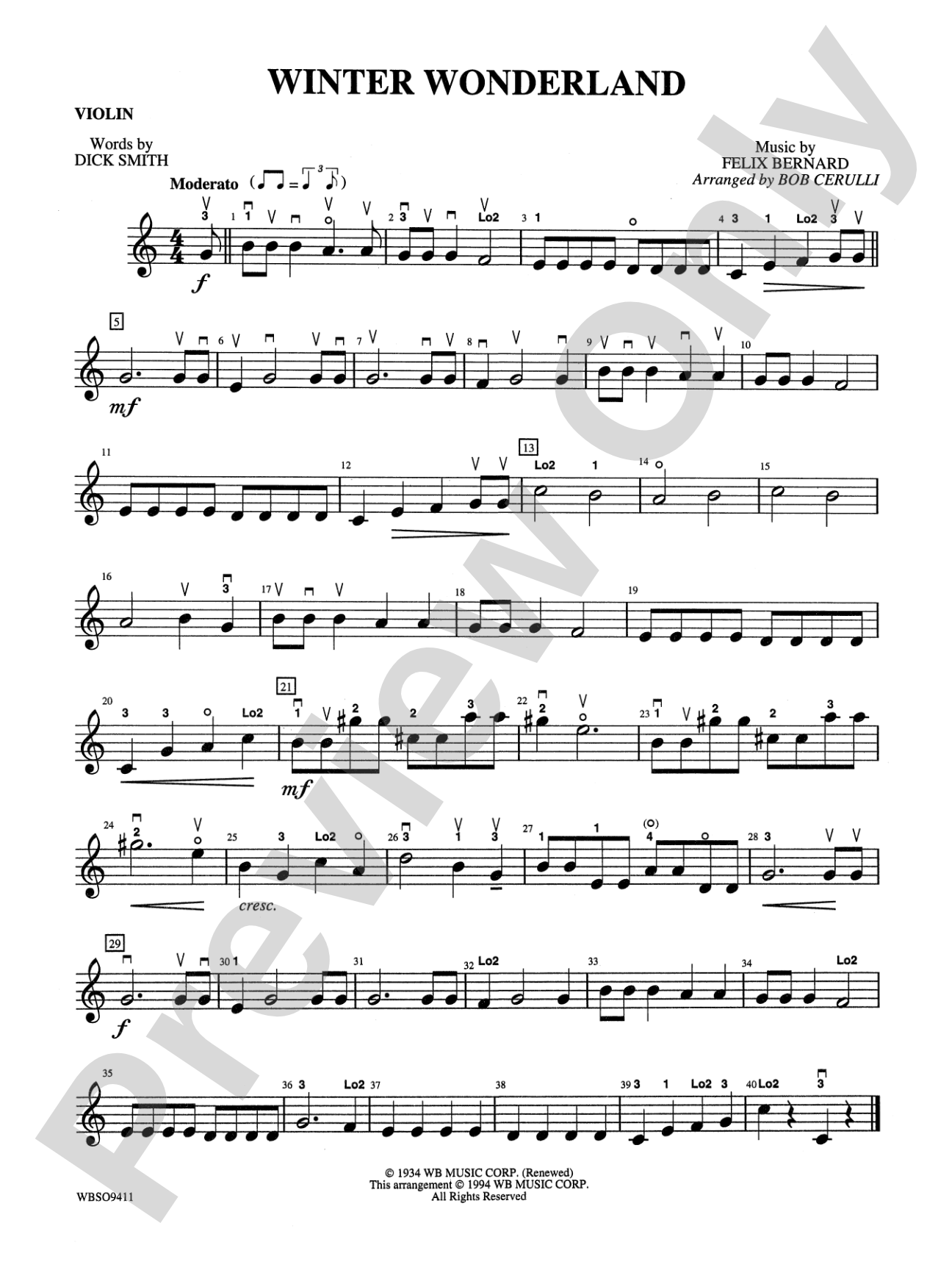 Winter Wonderland: 1st Violin