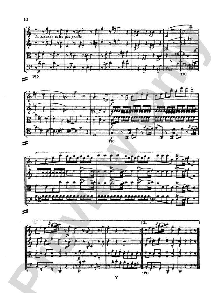 Haydn: String Quartet No. 77 in C Major, Op. 76, No. 3: String Quartet Miniature Score