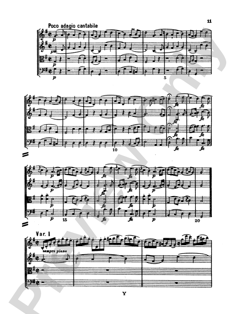 Haydn: String Quartet No. 77 in C Major, Op. 76, No. 3: String Quartet Miniature Score