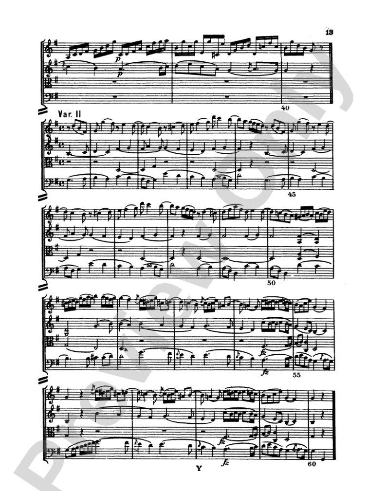 Haydn: String Quartet No. 77 in C Major, Op. 76, No. 3: String Quartet Miniature Score