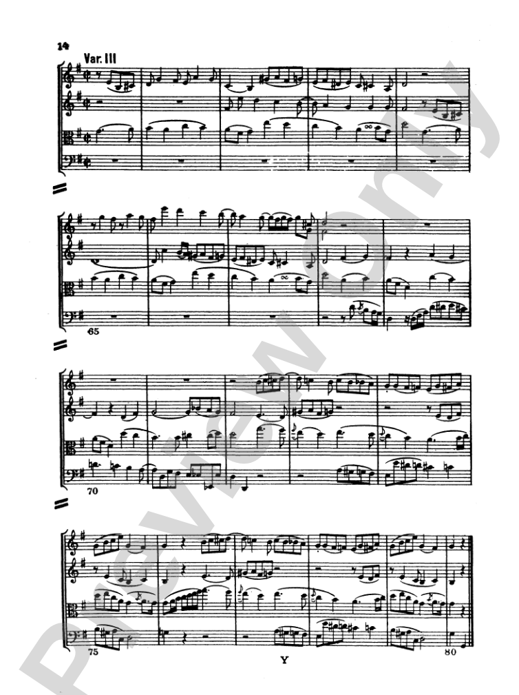 Haydn: String Quartet No. 77 in C Major, Op. 76, No. 3: String Quartet Miniature Score