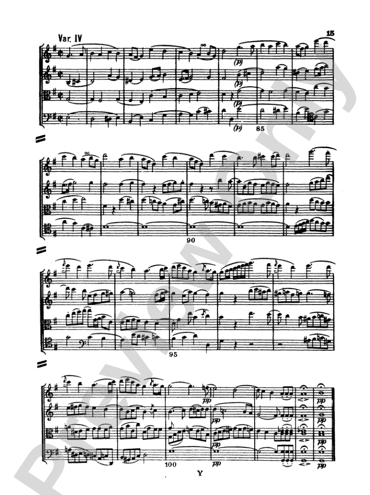 Haydn: String Quartet No. 77 in C Major, Op. 76, No. 3: String Quartet Miniature Score