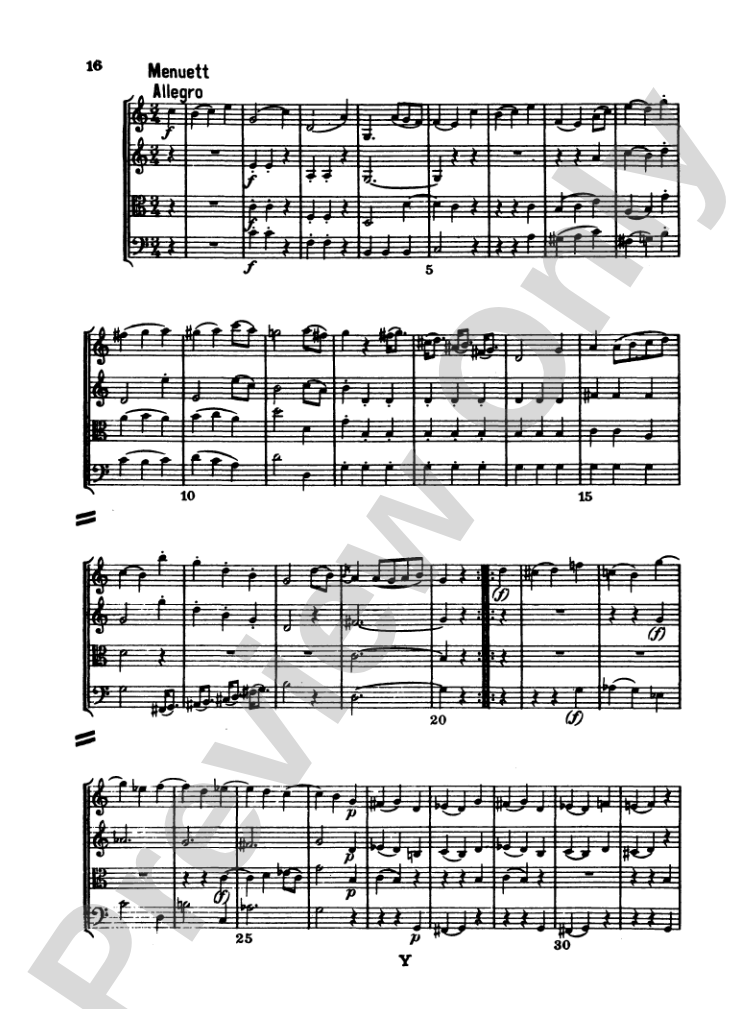 Haydn: String Quartet No. 77 in C Major, Op. 76, No. 3: String Quartet Miniature Score