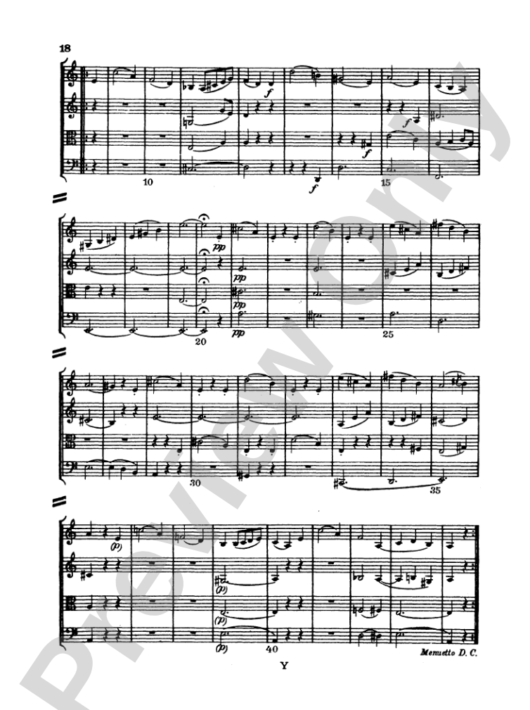 Haydn: String Quartet No. 77 in C Major, Op. 76, No. 3: String Quartet Miniature Score