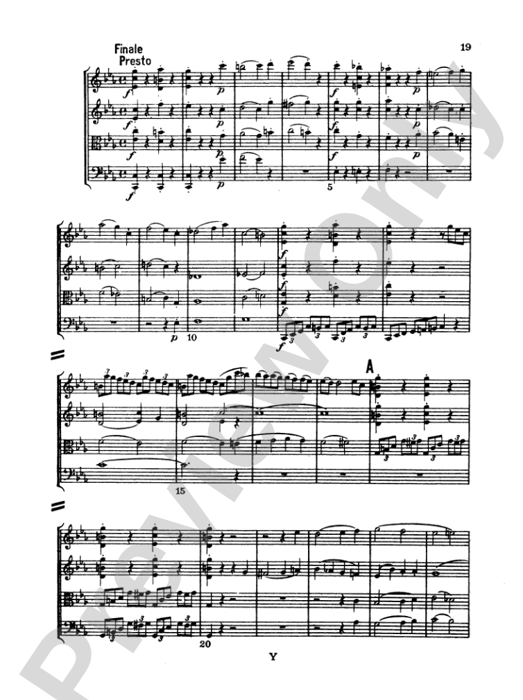 Haydn: String Quartet No. 77 in C Major, Op. 76, No. 3: String Quartet Miniature Score