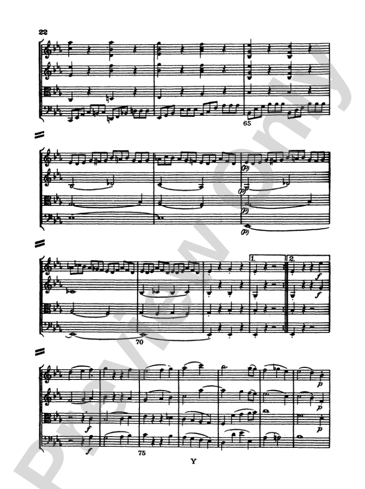 Haydn: String Quartet No. 77 in C Major, Op. 76, No. 3: String Quartet Miniature Score