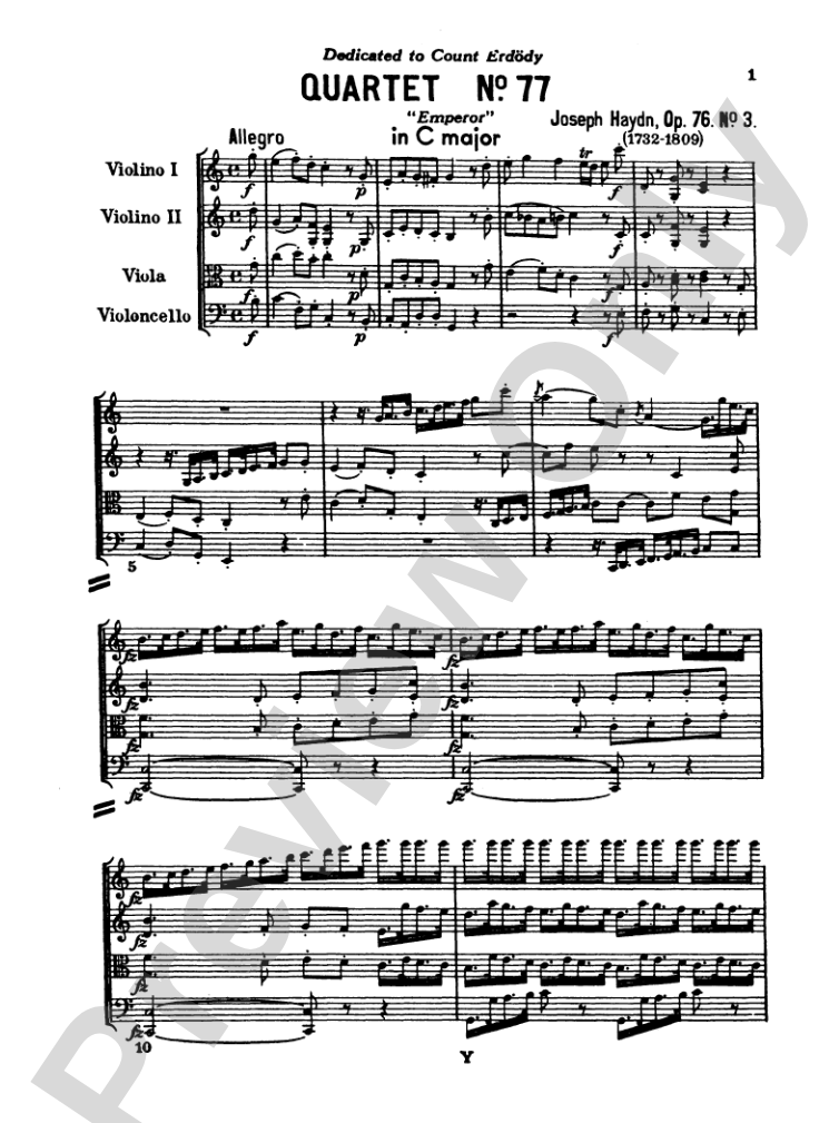 Haydn: String Quartet No. 77 in C Major, Op. 76, No. 3