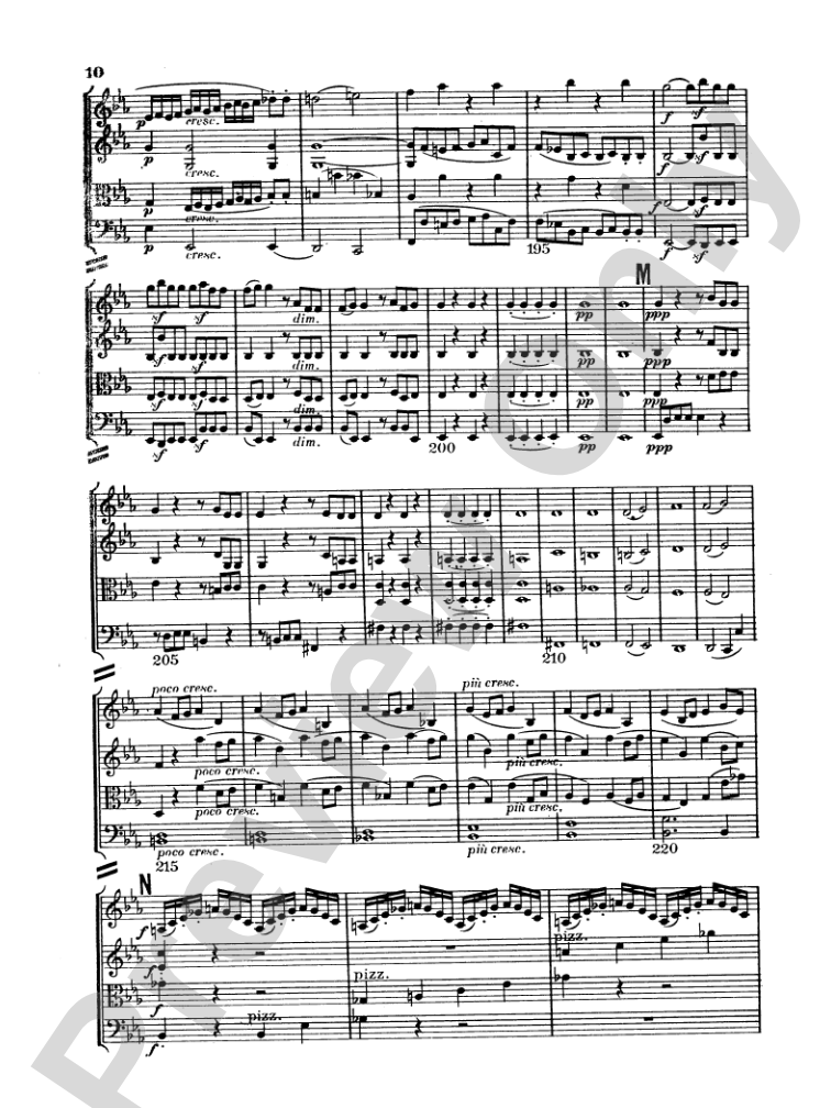 Beethoven: String Quartet in E flat Major, Op. 74: String Quartet Miniature Score