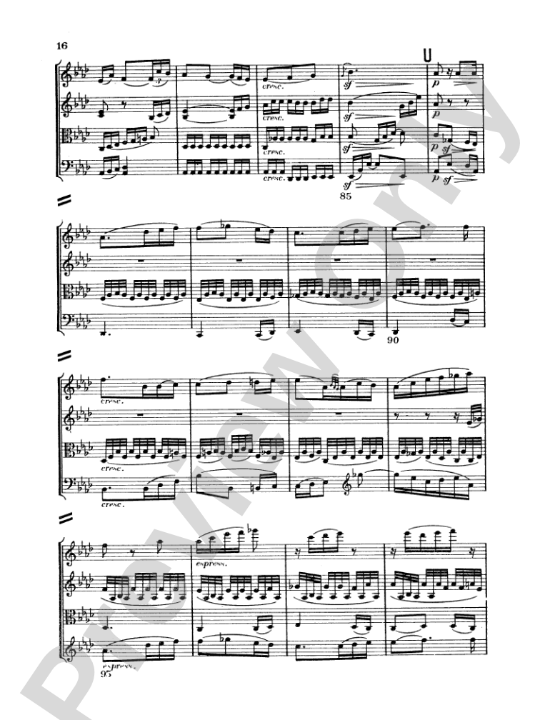 Beethoven: String Quartet in E flat Major, Op. 74: String Quartet Miniature Score
