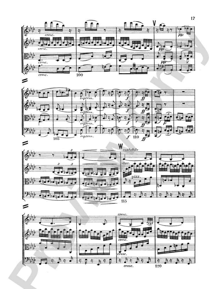 Beethoven: String Quartet in E flat Major, Op. 74: String Quartet Miniature Score