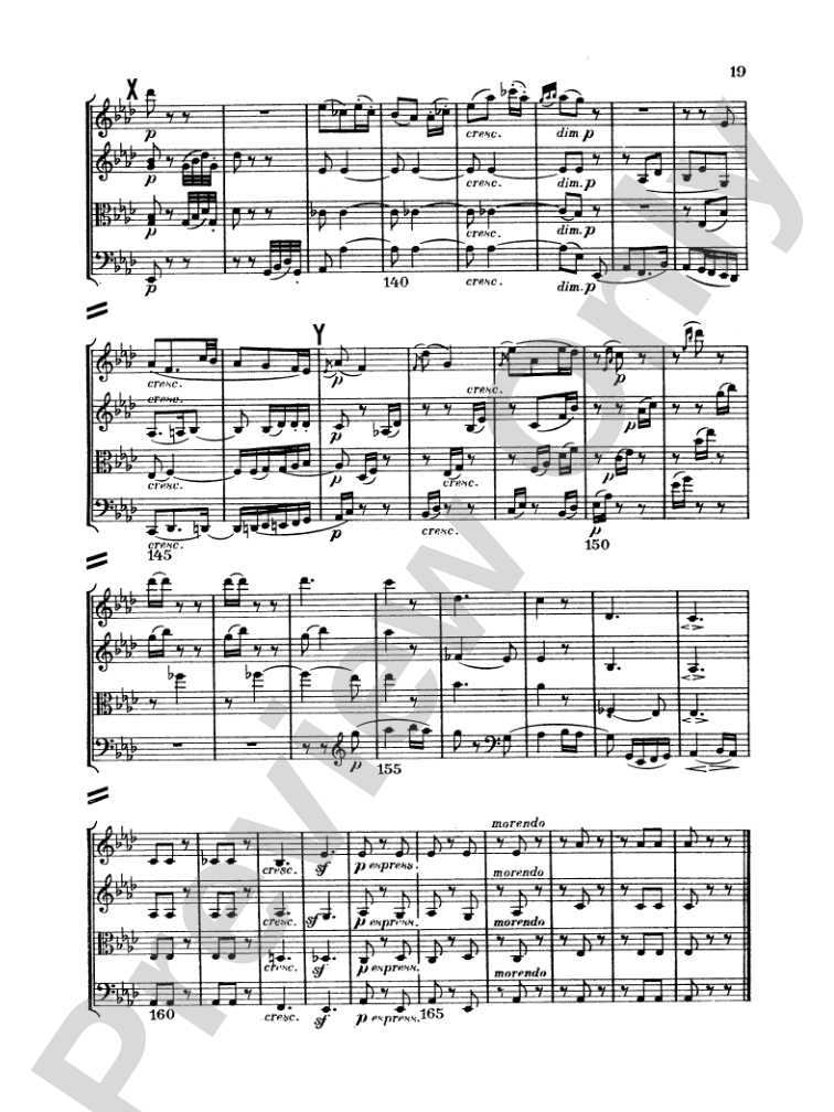 Beethoven: String Quartet in E flat Major, Op. 74: String Quartet Miniature Score
