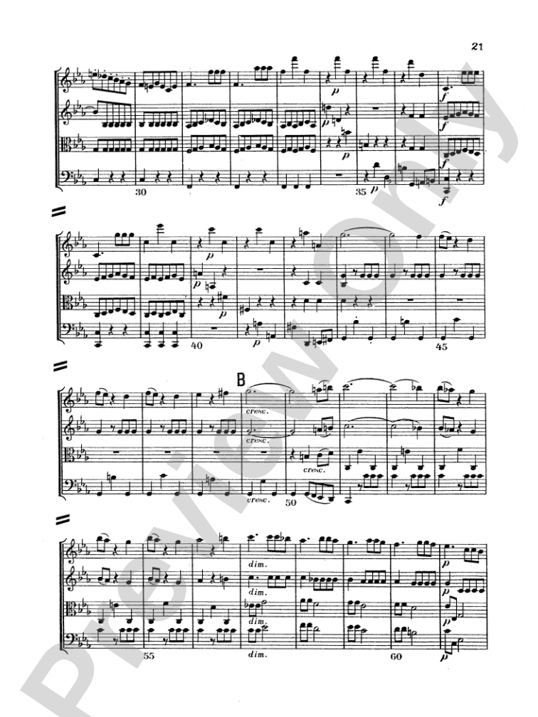 Beethoven: String Quartet in E flat Major, Op. 74: String Quartet Miniature Score