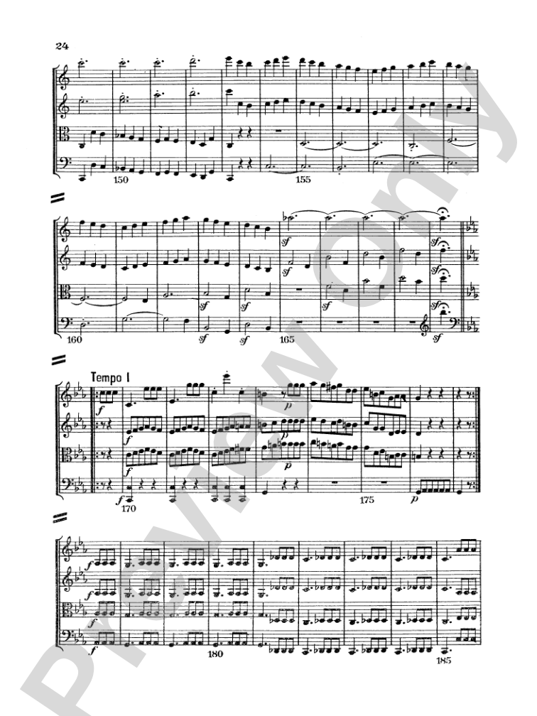 Beethoven: String Quartet in E flat Major, Op. 74: String Quartet Miniature Score