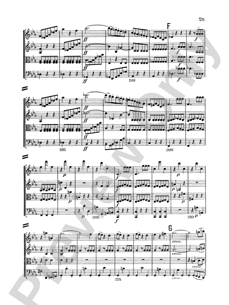 Beethoven: String Quartet in E flat Major, Op. 74: String Quartet Miniature Score