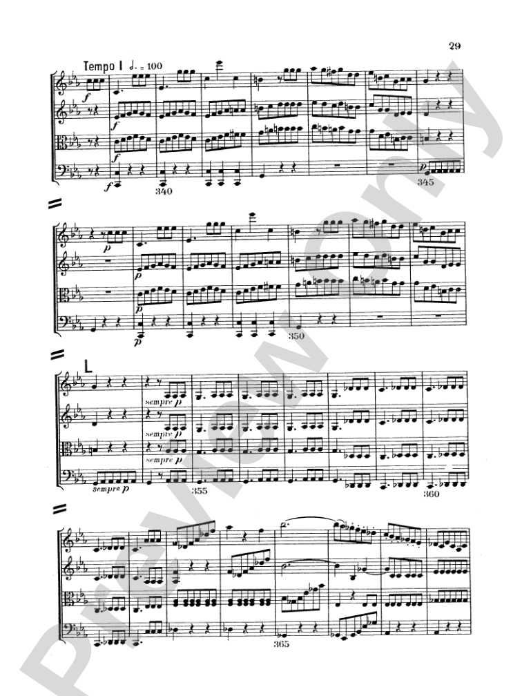Beethoven: String Quartet in E flat Major, Op. 74: String Quartet Miniature Score