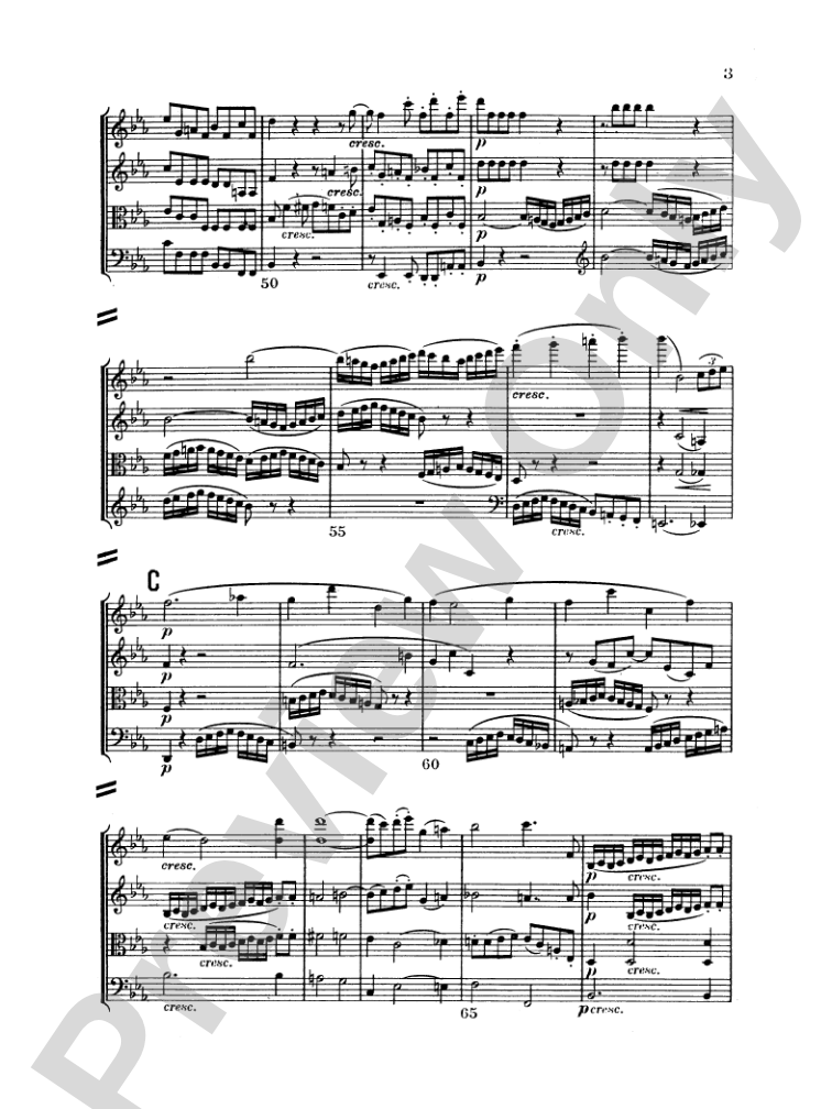 Beethoven: String Quartet in E flat Major, Op. 74: String Quartet Miniature Score