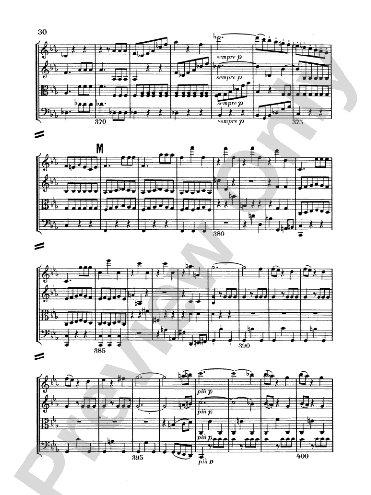 Beethoven: String Quartet in E flat Major, Op. 74: String Quartet Miniature Score