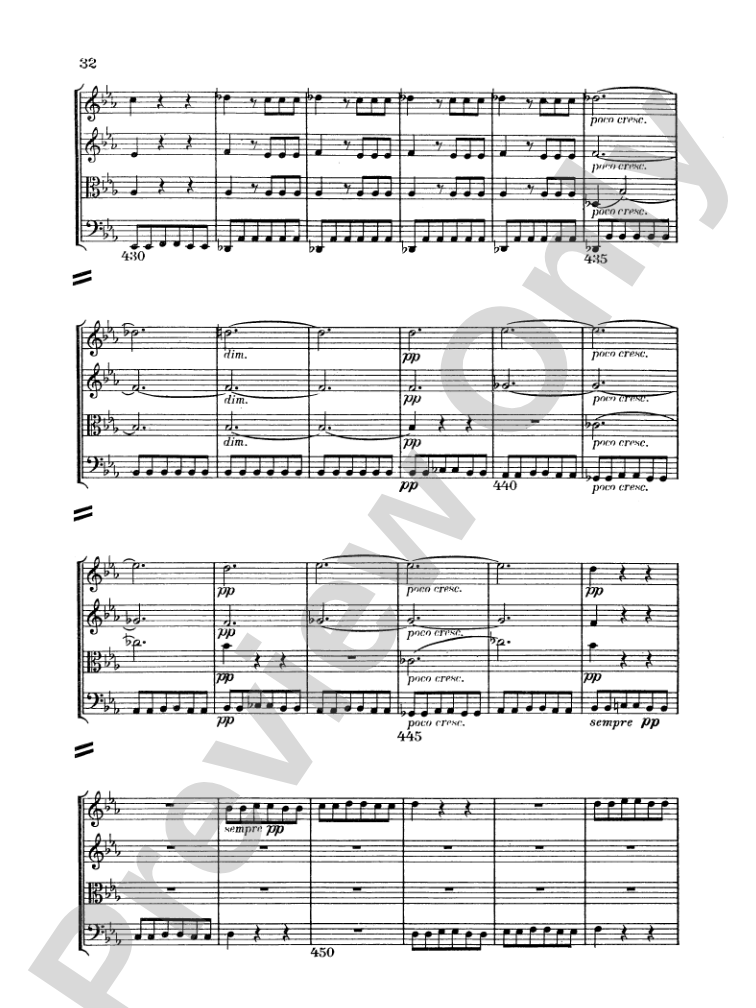 Beethoven: String Quartet in E flat Major, Op. 74: String Quartet Miniature Score