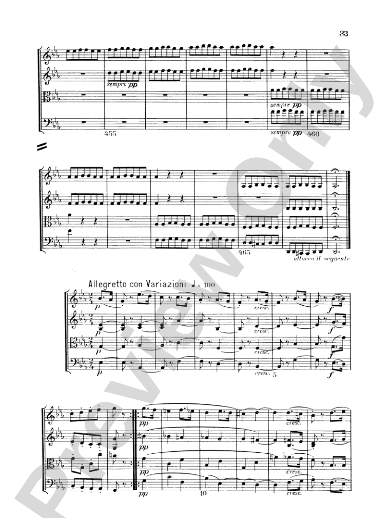Beethoven: String Quartet in E flat Major, Op. 74: String Quartet Miniature Score