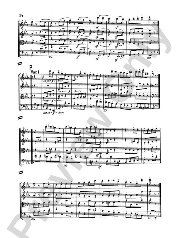 Beethoven: String Quartet in E flat Major, Op. 74: String Quartet Miniature Score
