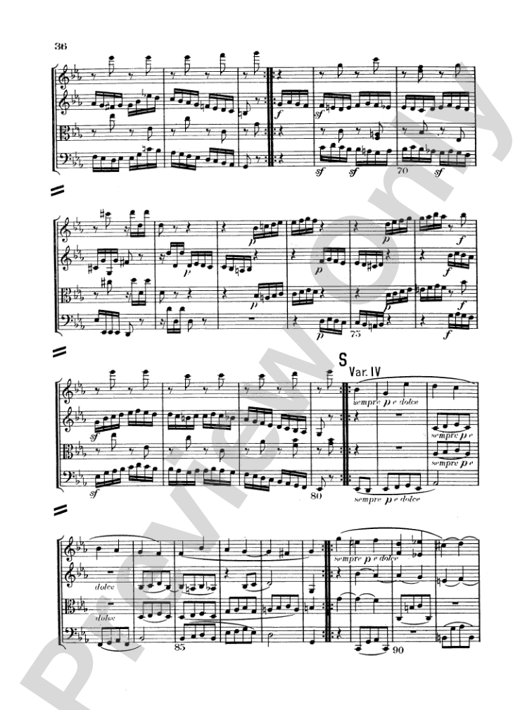 Beethoven: String Quartet in E flat Major, Op. 74: String Quartet Miniature Score
