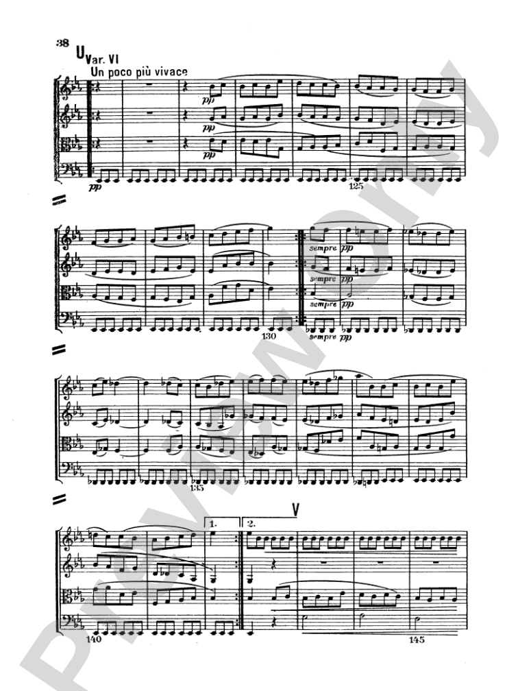Beethoven: String Quartet in E flat Major, Op. 74: String Quartet Miniature Score