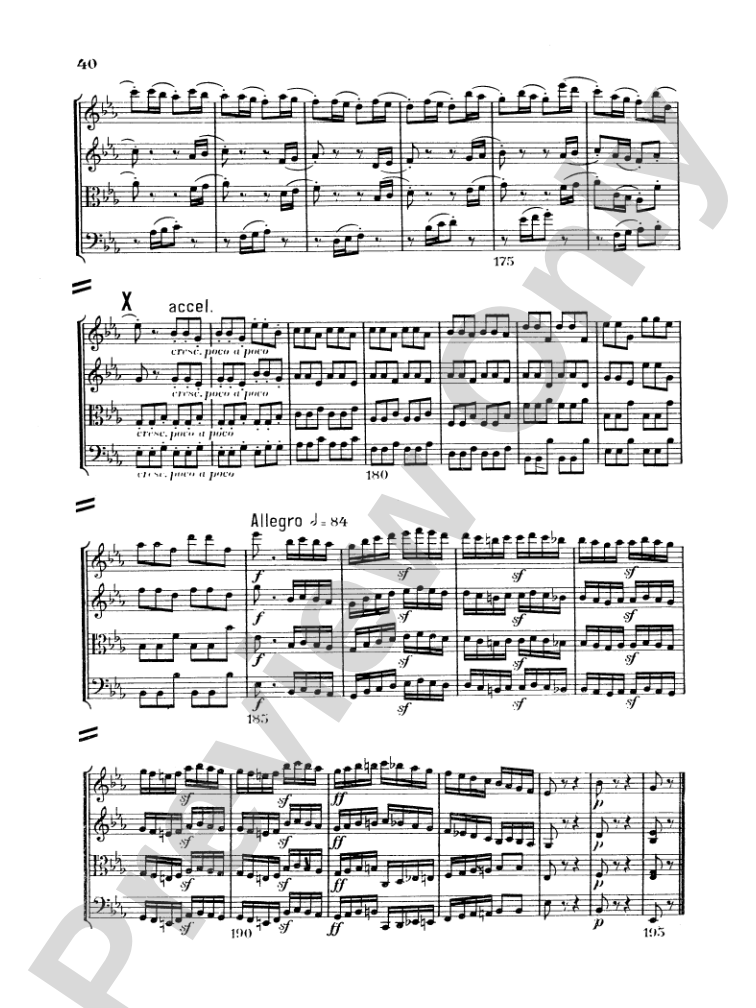 Beethoven: String Quartet in E flat Major, Op. 74: String Quartet Miniature Score