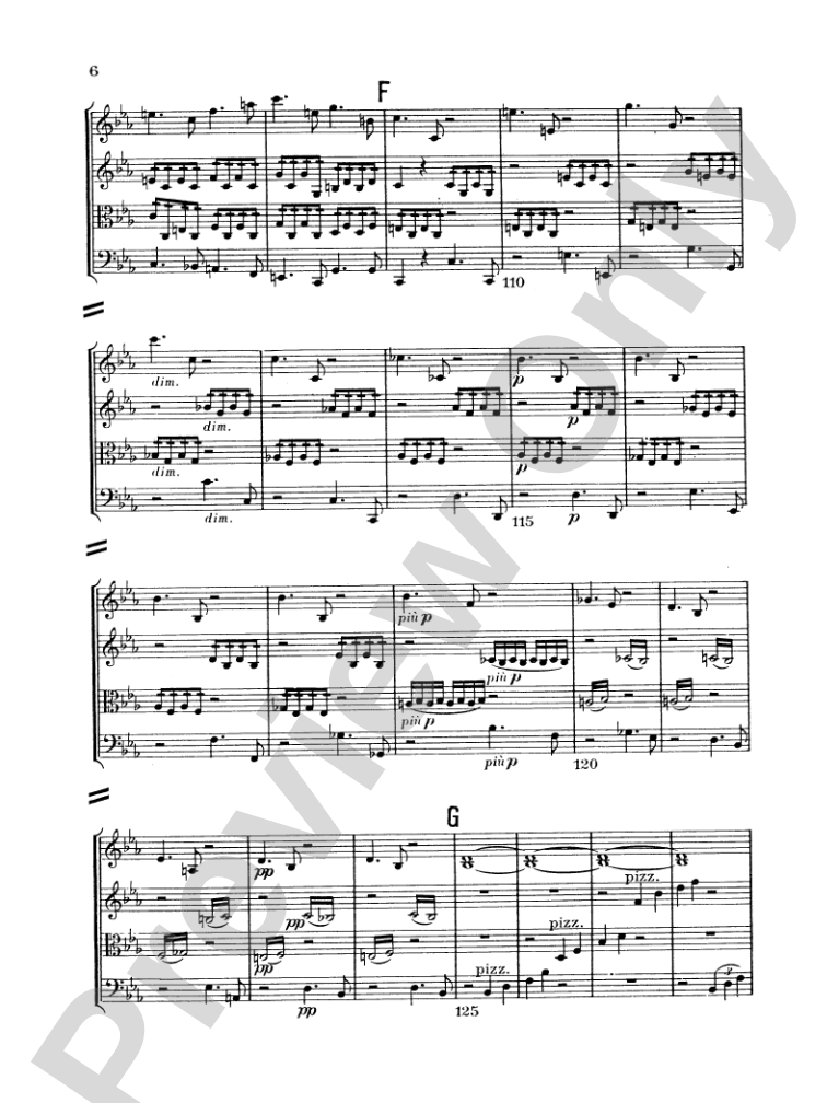 Beethoven: String Quartet in E flat Major, Op. 74: String Quartet Miniature Score