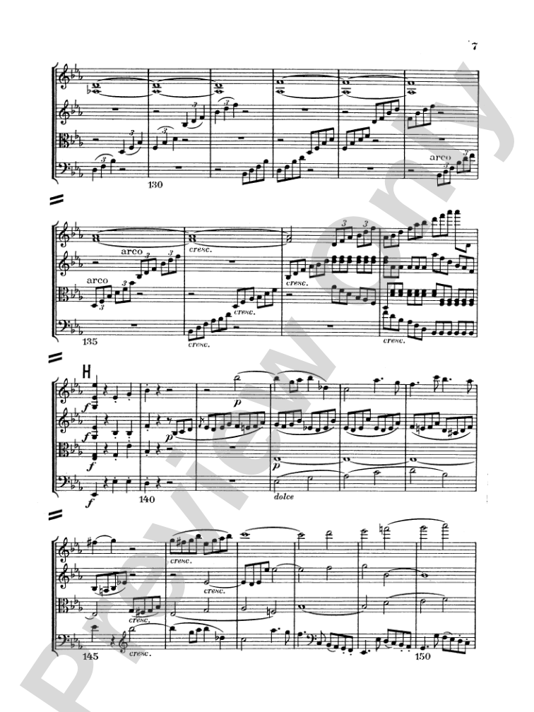 Beethoven: String Quartet in E flat Major, Op. 74: String Quartet Miniature Score