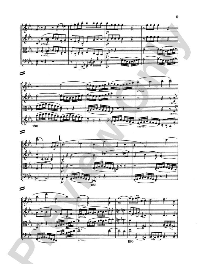 Beethoven: String Quartet in E flat Major, Op. 74: String Quartet Miniature Score