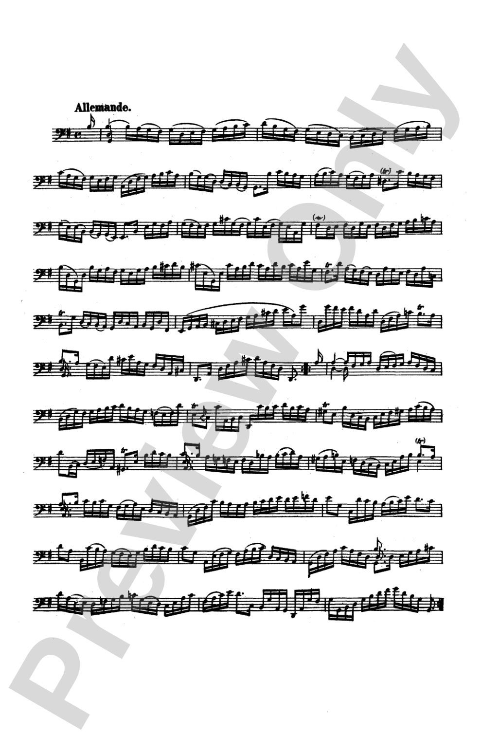 Bach: Various Works: Cello Miniature Score