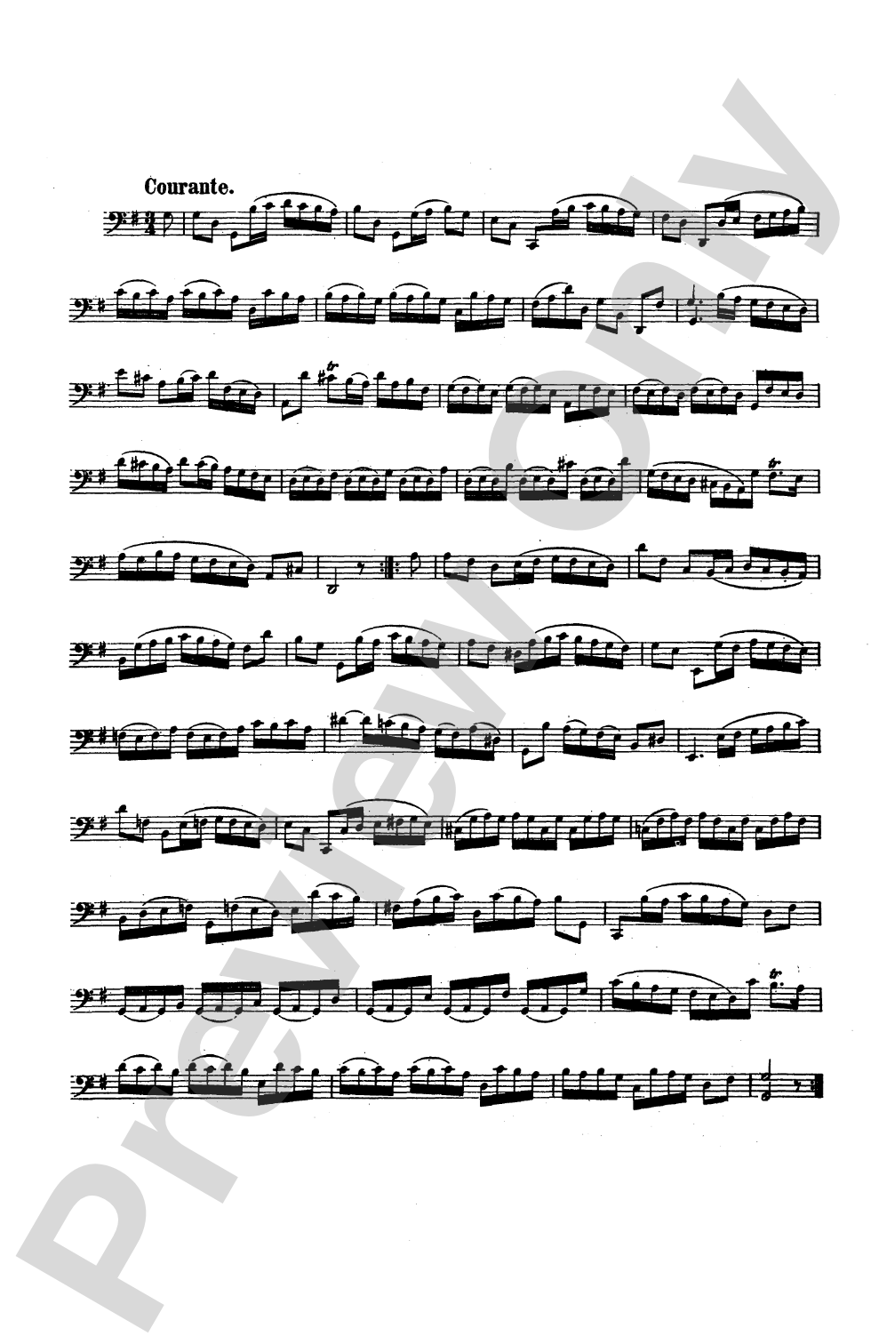 Bach: Various Works: Cello Miniature Score
