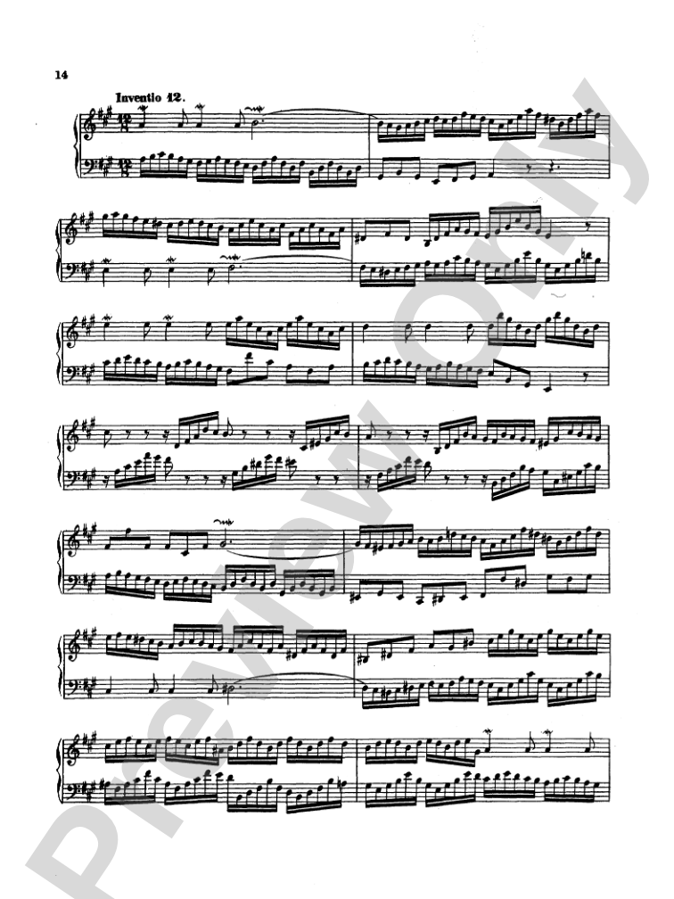 Bach: Two- and Three-Part Inventions, French Suites and Italian Concerto (Miniature Score)