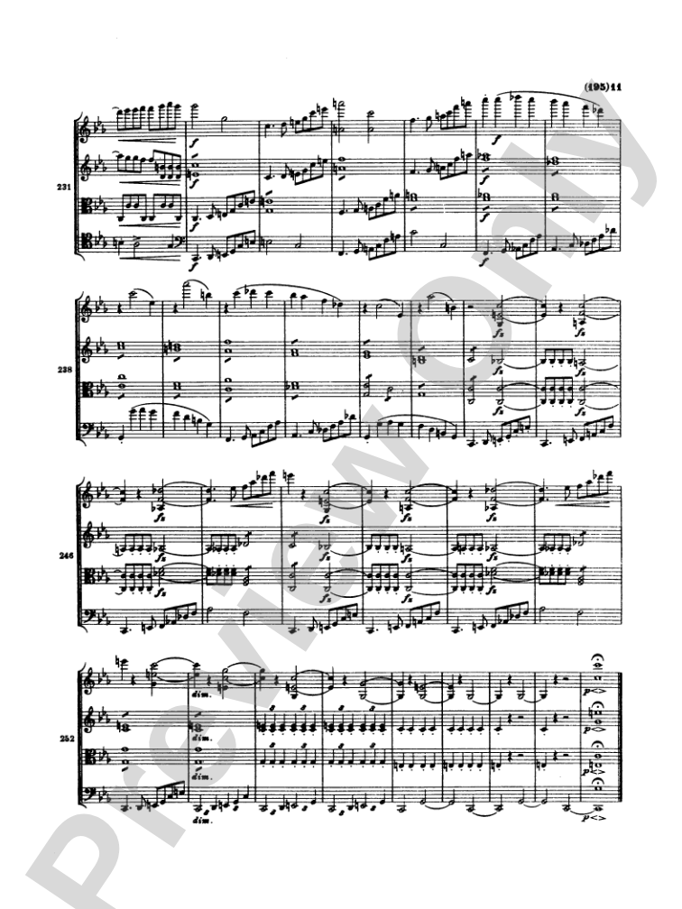 Brahms: Three String Quartets: String Quartet Miniature Score