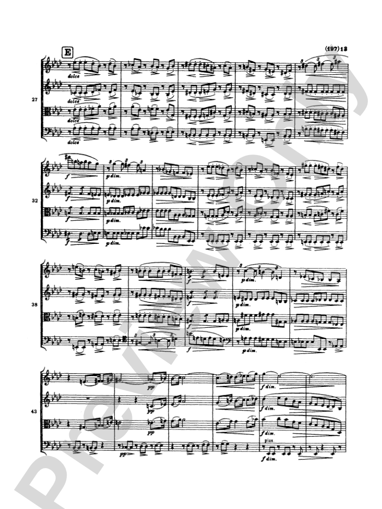 Brahms: Three String Quartets: String Quartet Miniature Score