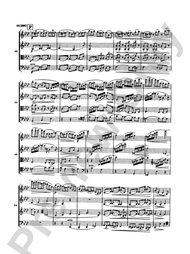 Brahms: Three String Quartets: String Quartet Miniature Score