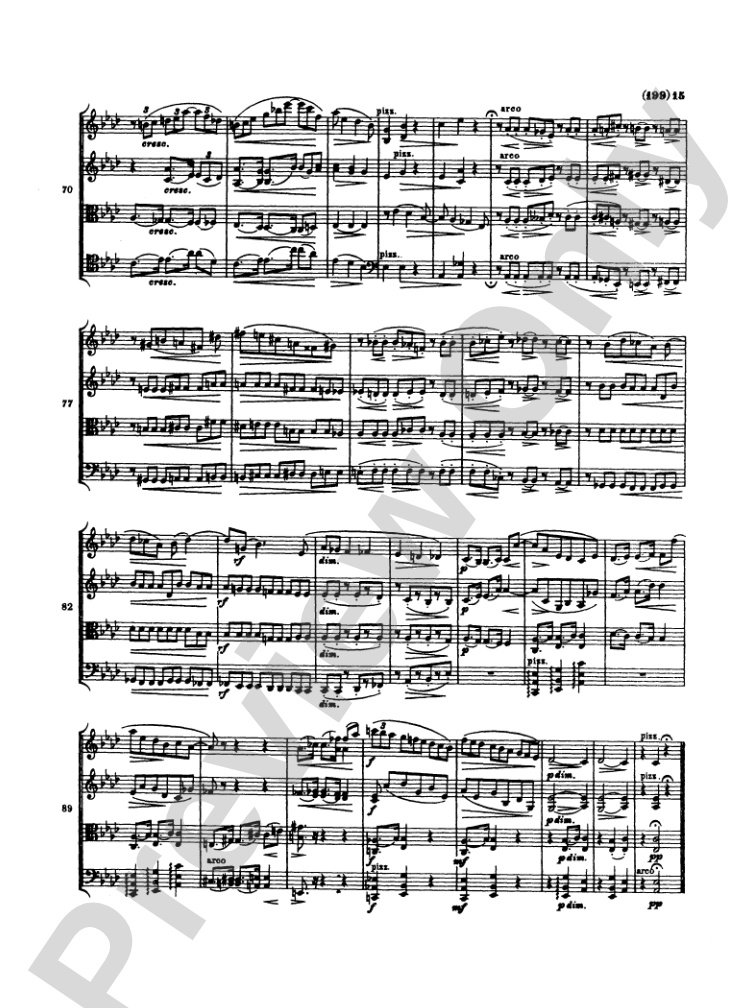 Brahms: Three String Quartets: String Quartet Miniature Score