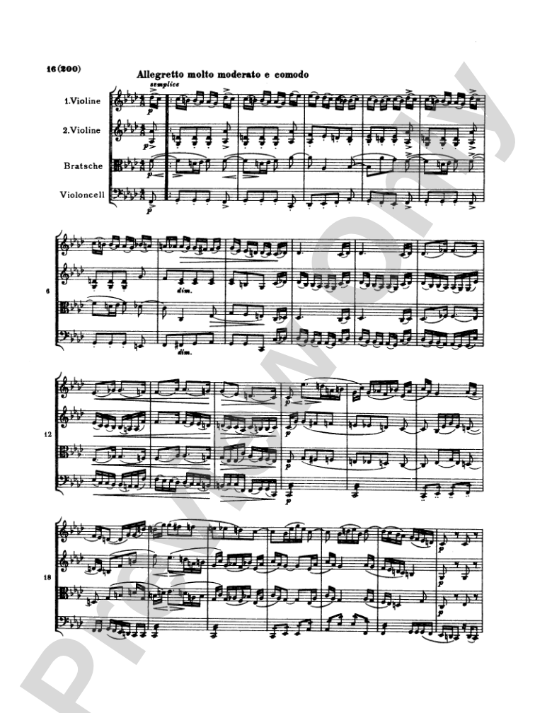 Brahms: Three String Quartets: String Quartet Miniature Score