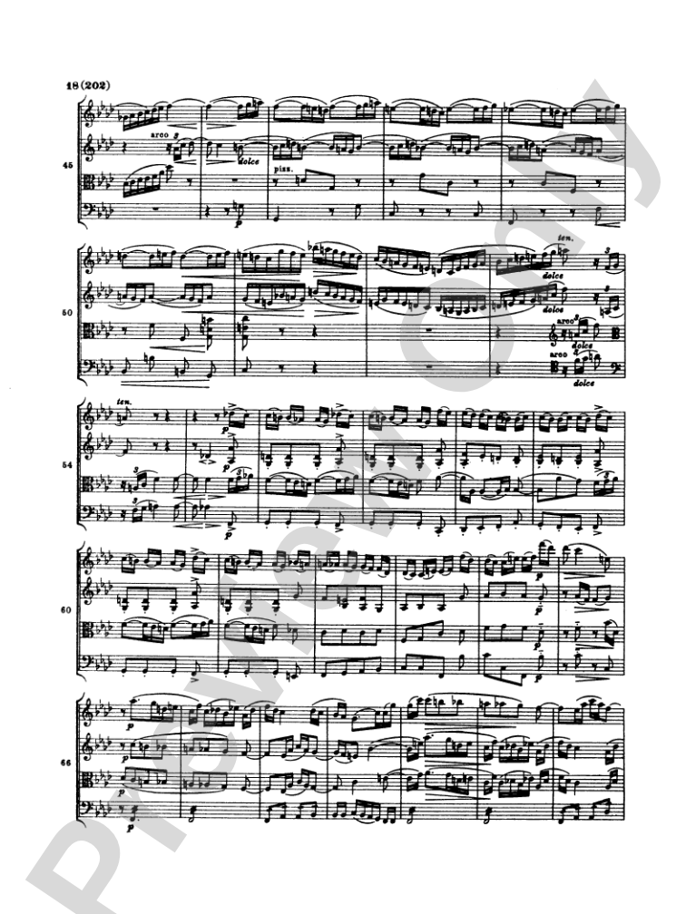 Brahms: Three String Quartets: String Quartet Miniature Score