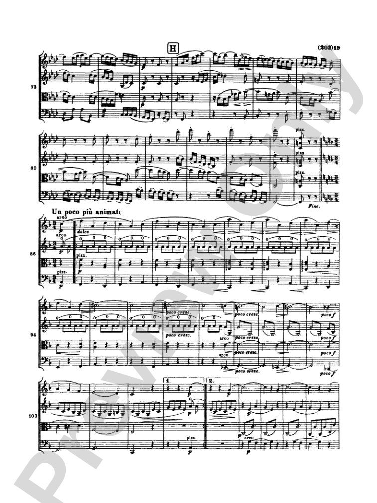 Brahms: Three String Quartets: String Quartet Miniature Score