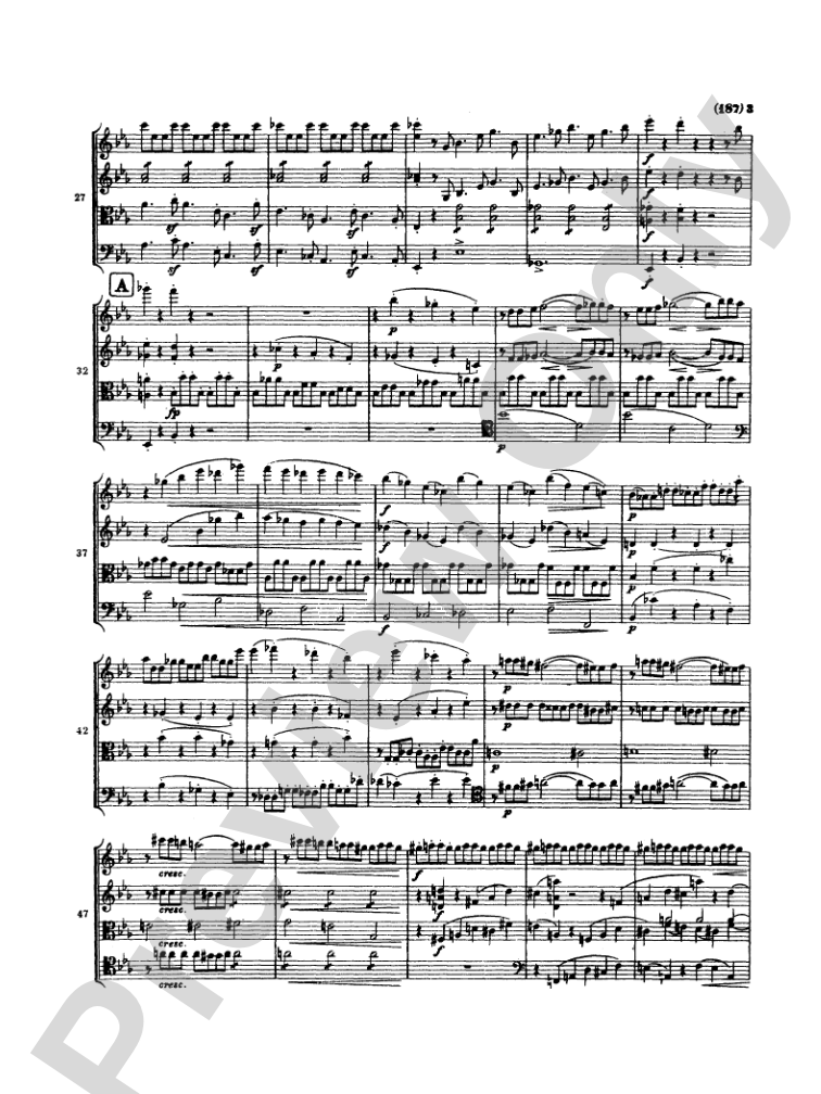 Brahms: Three String Quartets: String Quartet Miniature Score