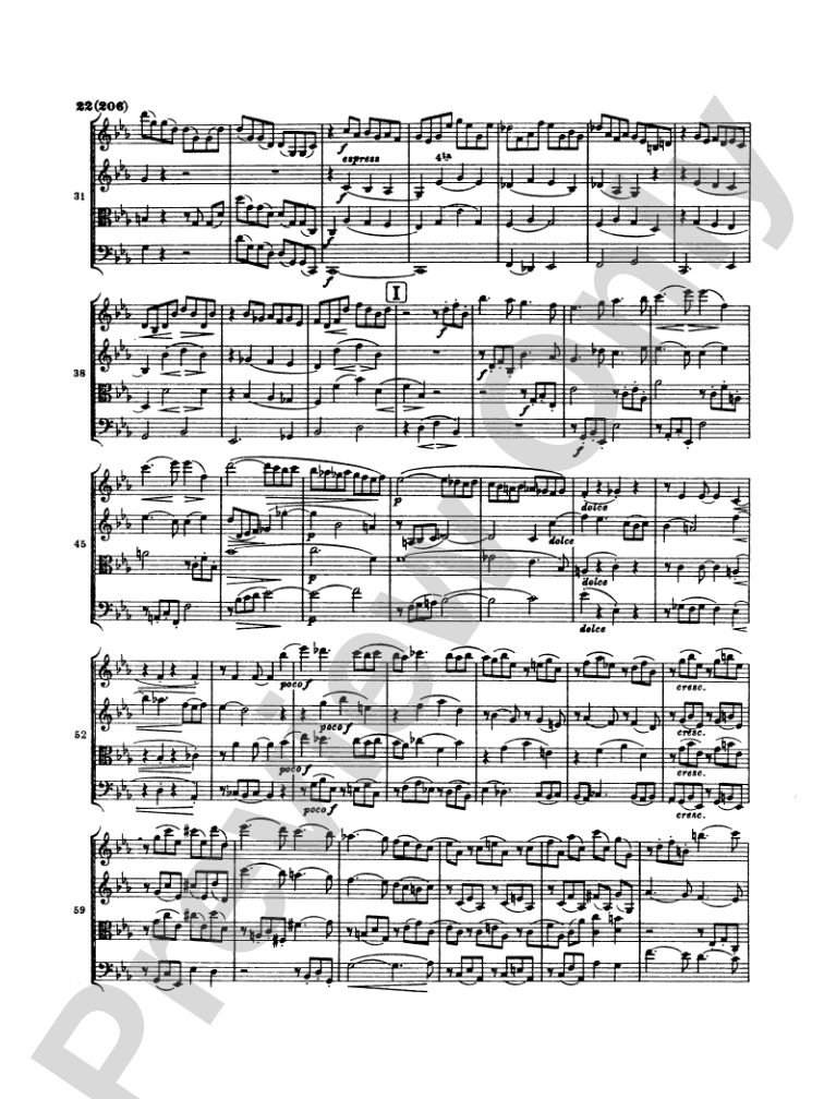 Brahms: Three String Quartets: String Quartet Miniature Score