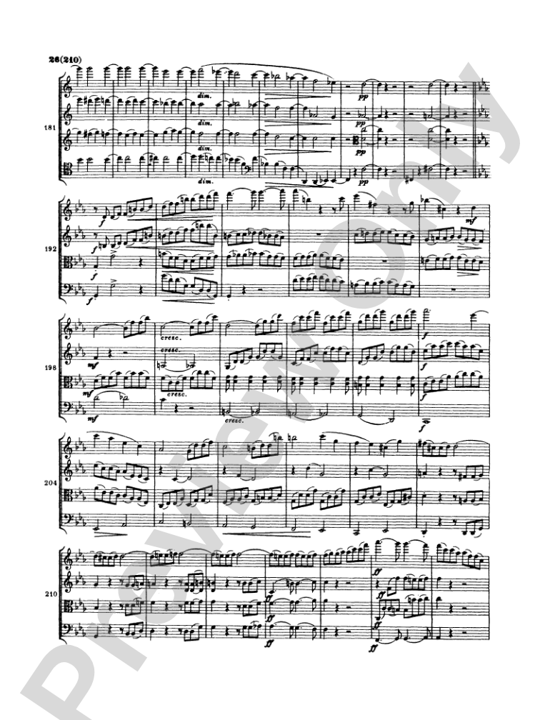 Brahms: Three String Quartets: String Quartet Miniature Score