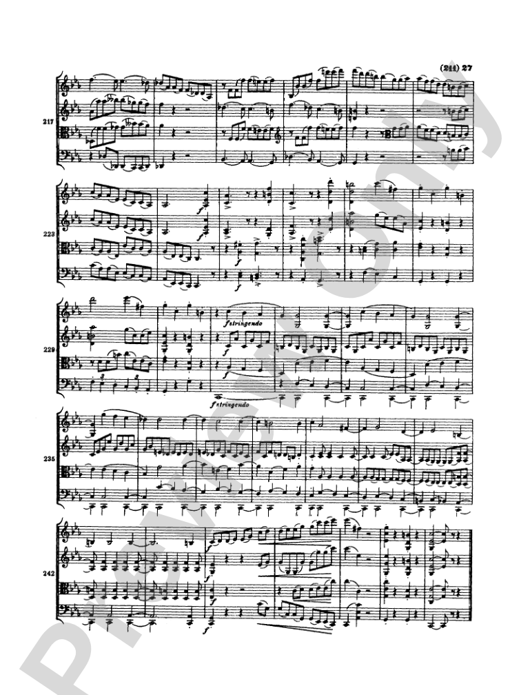 Brahms: Three String Quartets: String Quartet Miniature Score