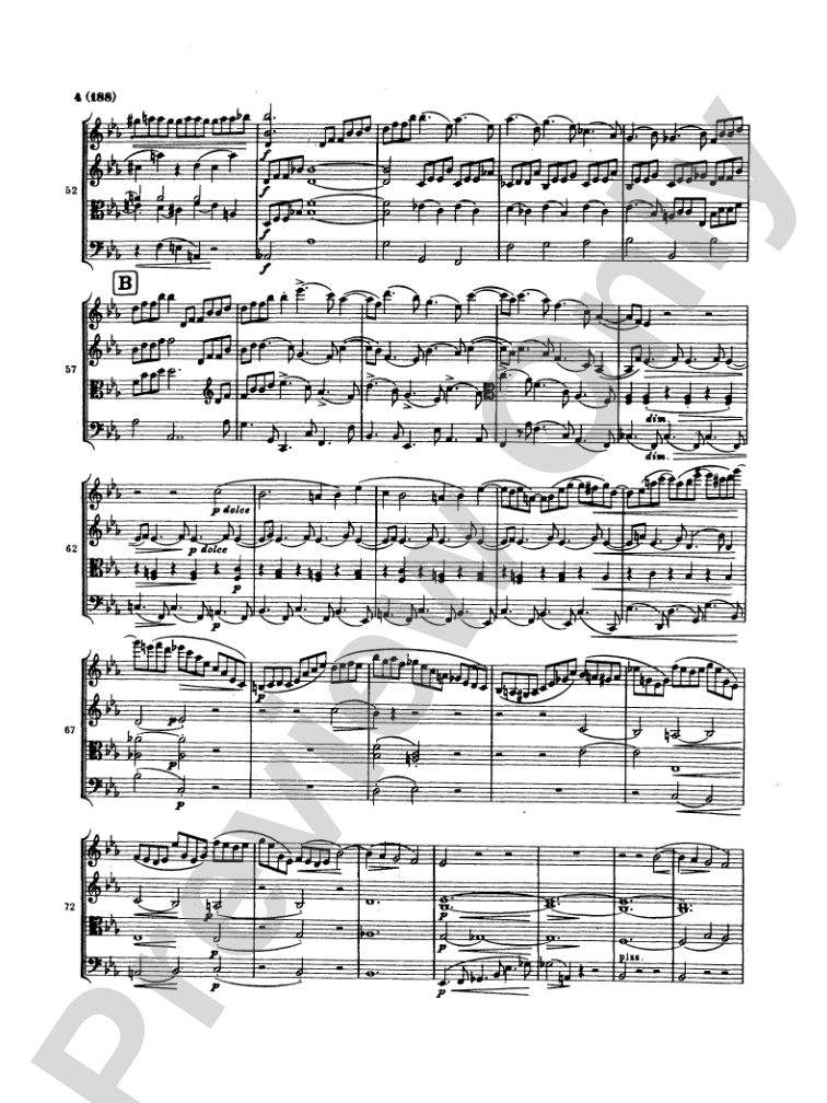 Brahms: Three String Quartets: String Quartet Miniature Score