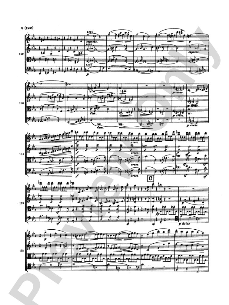 Brahms: Three String Quartets: String Quartet Miniature Score