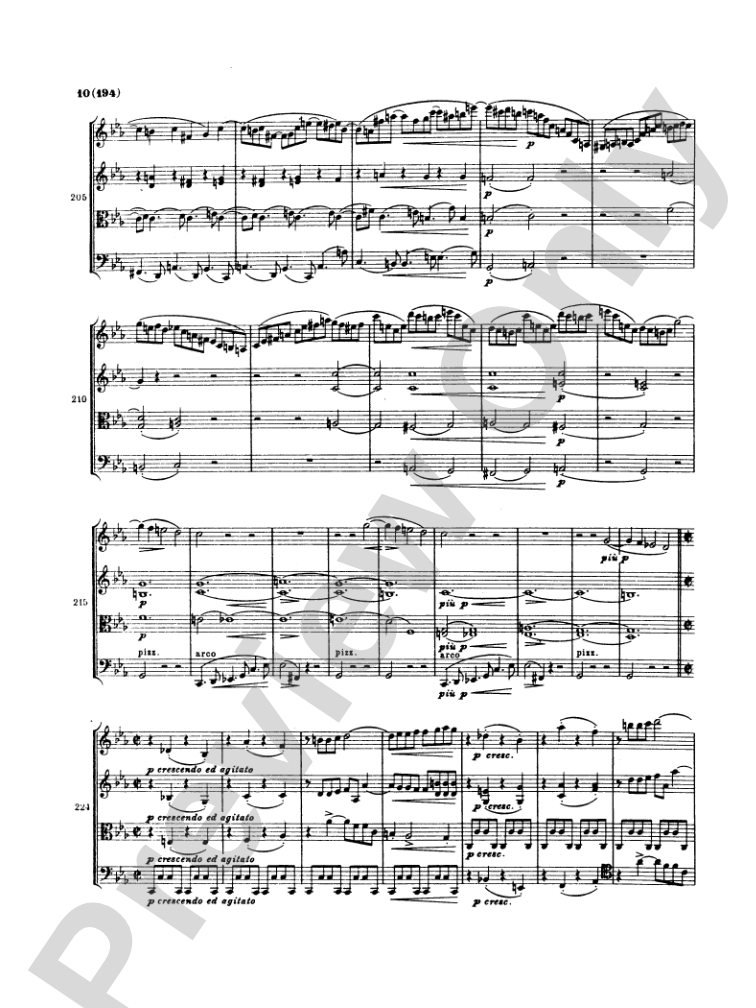 Brahms: Three String Quartets: String Quartet Miniature Score